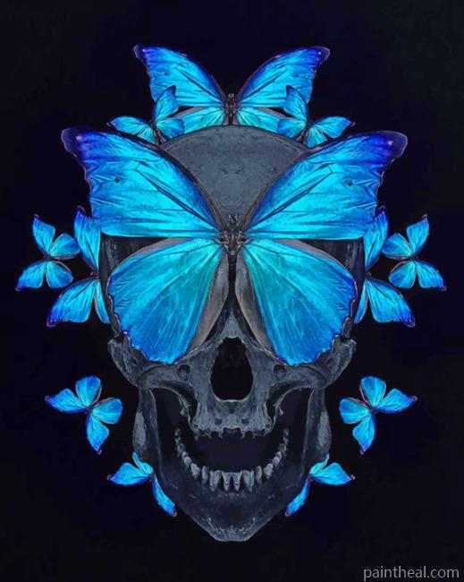 Butterfly Skull Painting By Numbers Kits