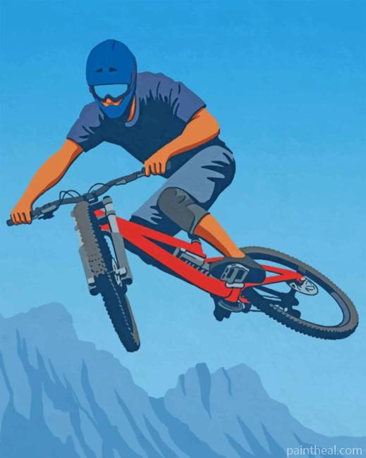 Mountain Biker Painting By Numbers Kits
