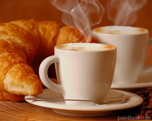 Breakfast With Coffee And Croissants Painting By Numbers Kits