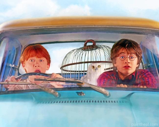 Harry Potter Flying Car Painting By Numbers Kits