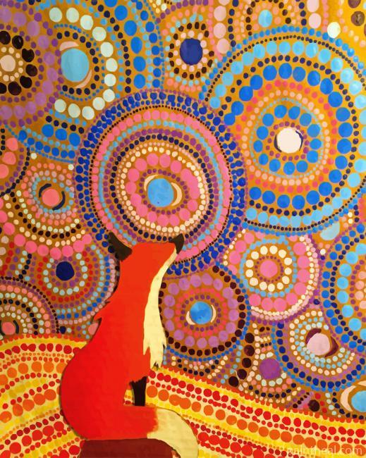 Orange Fox Aboriginal Art Painting By Numbers Kits