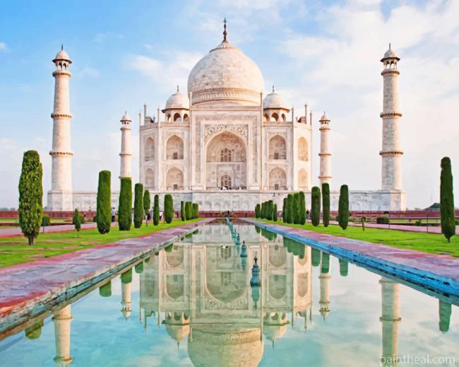 Taj Mahal India Painting By Numbers Kits