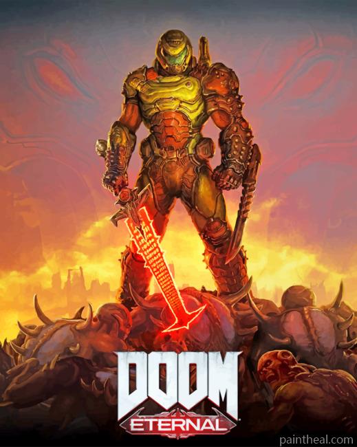 Doom Eternal Illustration Painting By Numbers Kits