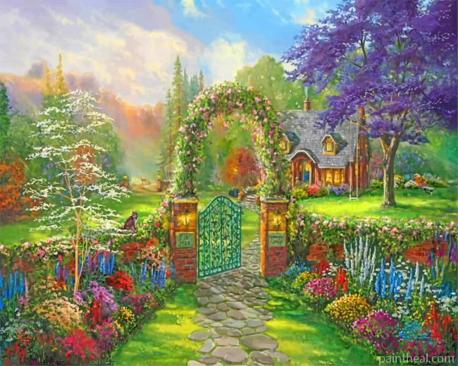 Thomas Kinkade Hummingbird Cottage Painting By Numbers Kits