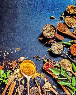 Spices Spoons Painting By Numbers Kits