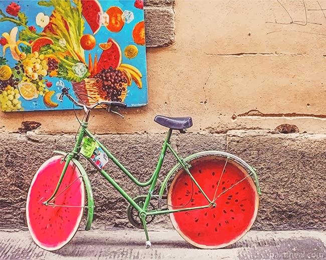 Watermelon Bike Painting By Numbers Kits