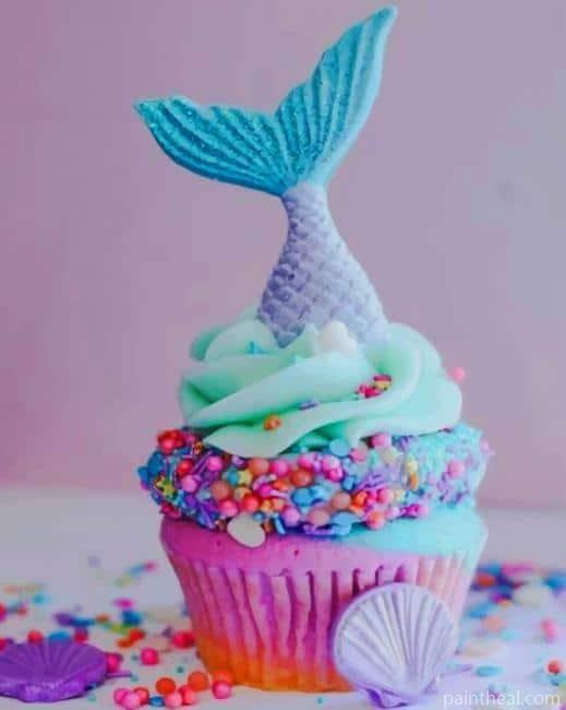 Mermaid Cupcake Painting By Numbers Kits
