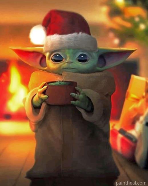 Christmas Baby Yoda Painting By Numbers Kits