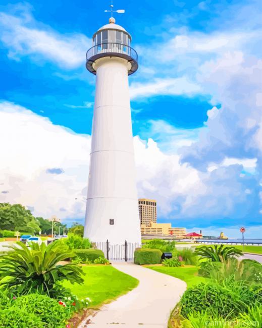Biloxi Lighthouse in Mississippi Painting By Numbers Kits