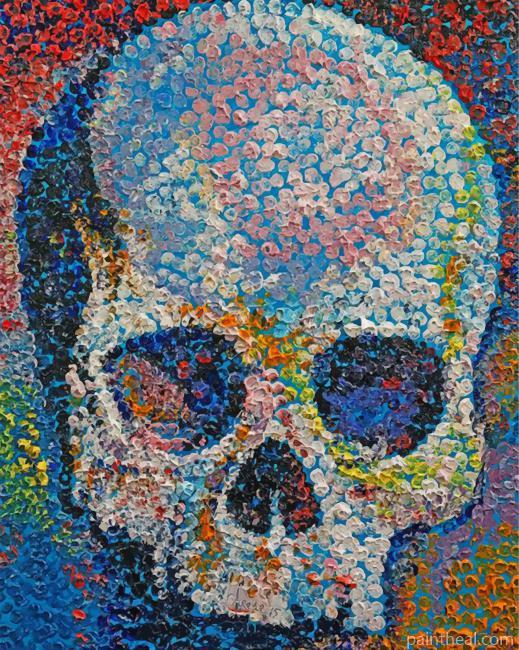 Pointillism Skull Painting By Numbers Kits