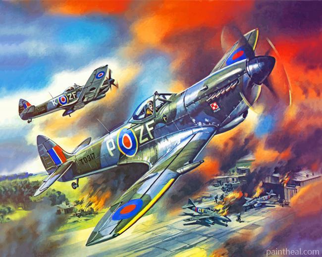 War Spitfire Painting By Numbers Kits