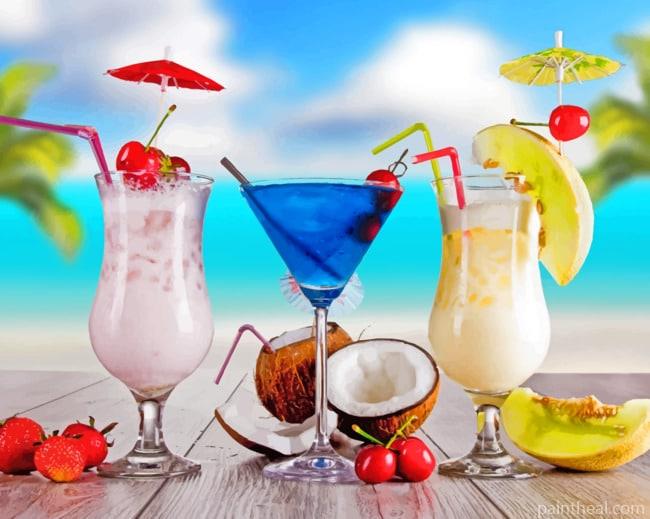 Tropical Cocktails Painting By Numbers Kits