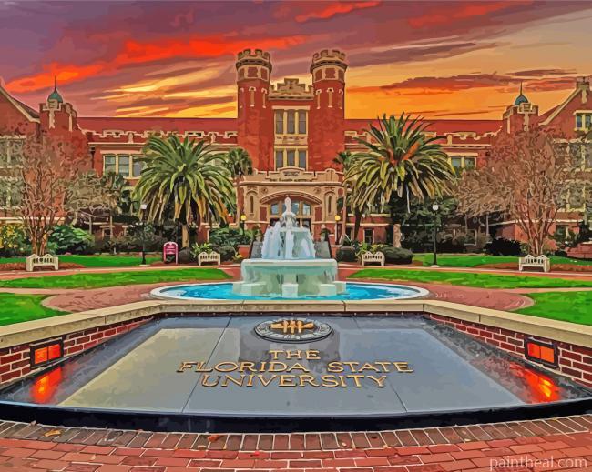 Florida Stat University At Sunset Painting By Numbers Kits