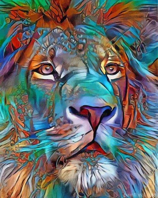 Aesthetic Abstract Lion Painting By Numbers Kits