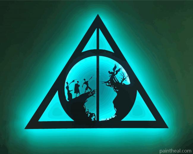Deathly Hallows Symbol Silhouette Painting By Numbers Kits