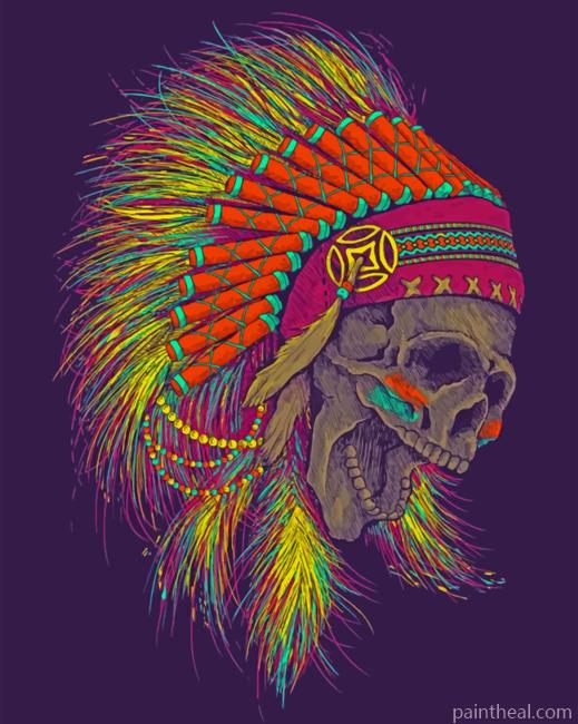 Native Skull Painting By Numbers Kits