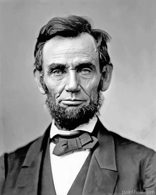Black And White Abe Lincoln Painting By Numbers Kits