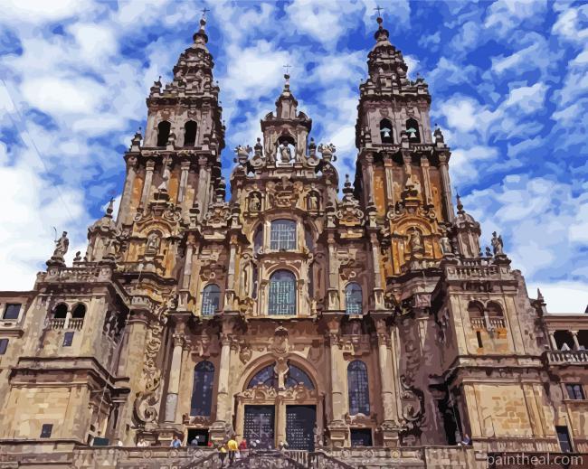 Catherdal Of San Tiago De Compostela Painting By Numbers Kits