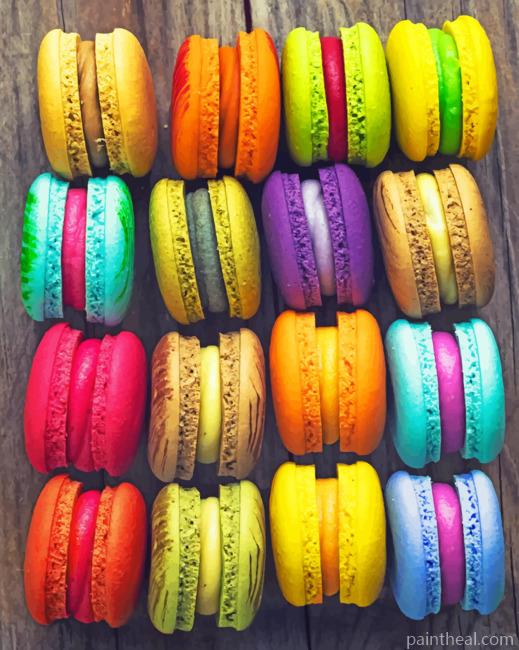 Colorful Macaroons Cakes Painting By Numbers Kits