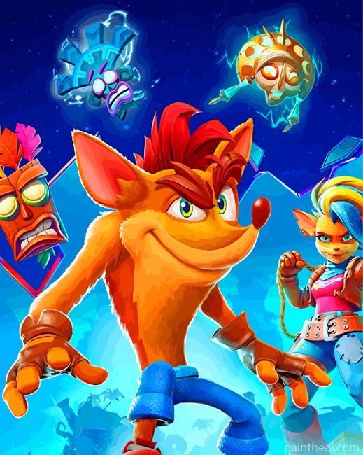 Crash Bandicoot Gaming Painting By Numbers Kits