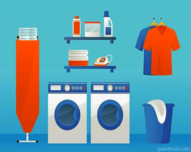 Aesthetic Laundry Room Painting By Numbers Kits