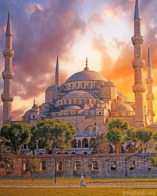 The Blue Mosque Turkey Painting By Numbers Kits
