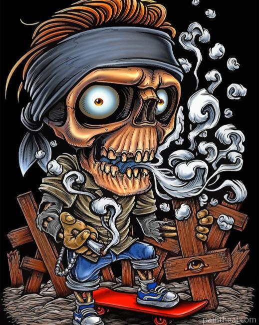 Skull Smoking Painting By Numbers Kits