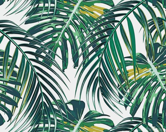 Tropical Palm Leaves Painting By Numbers Kits