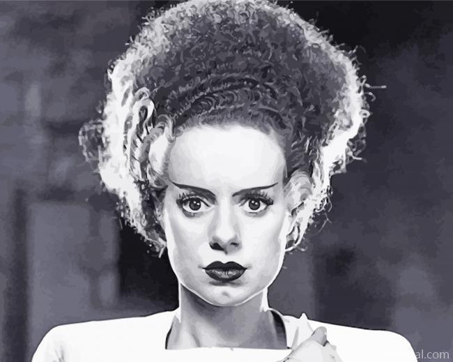 Monochrome Bride of Frankenstein Painting By Numbers Kits