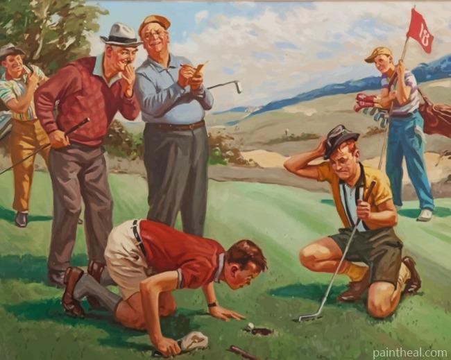 Vintage Golf Scene Painting By Numbers Kits