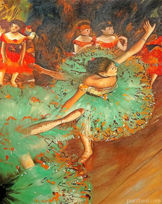 Degas Dancers Backstage Green Ballerinas Painting By Numbers Kits