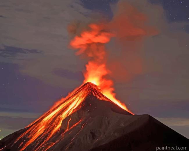 Dangerous Volcano Painting By Numbers Kits
