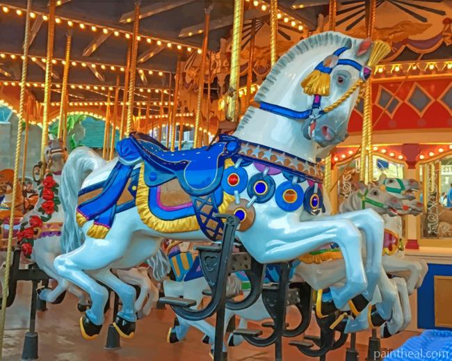Aesthetic Carousel Horse Painting By Numbers Kits