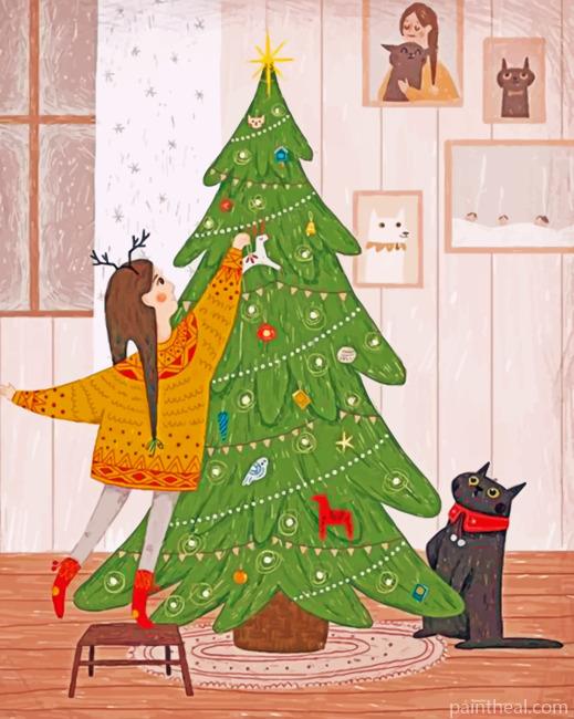 Christmas Vibes And Tree Painting By Numbers Kits