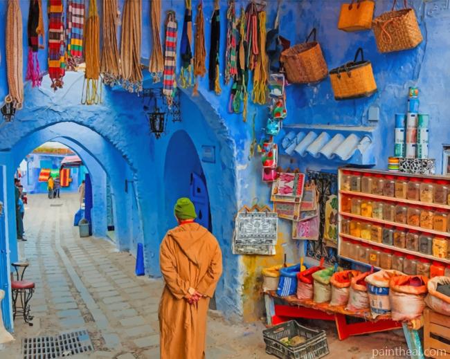 Moroccan Traditional Street Painting By Numbers Kits