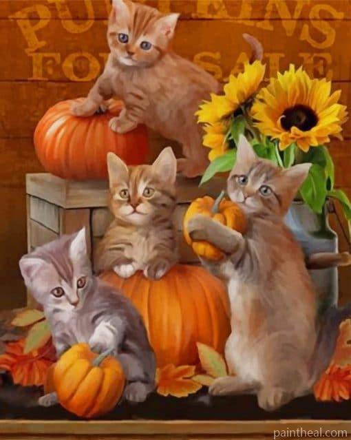 Happy Halloween With kittens – 5D Diamond Painting Painting By Numbers Kits