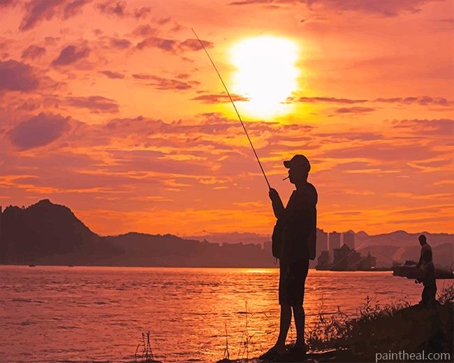 Fishing In The Sunset Painting By Numbers Kits