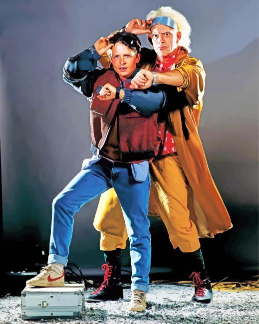 Doc Brown Marty McFly Painting By Numbers Kits