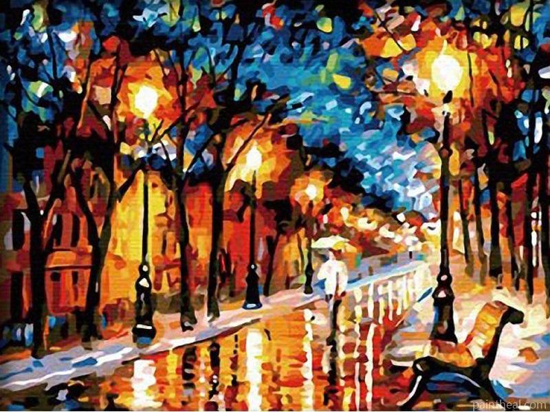 Night Park Vienna Painting By Numbers Kits