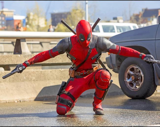 Superhero Deadpool Painting By Numbers Kits