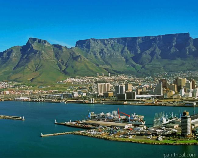 Table Mountain Cape Town South Africa Painting By Numbers Kits