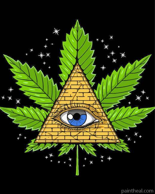 Psychedelic Weed Pyramid Painting By Numbers Kits