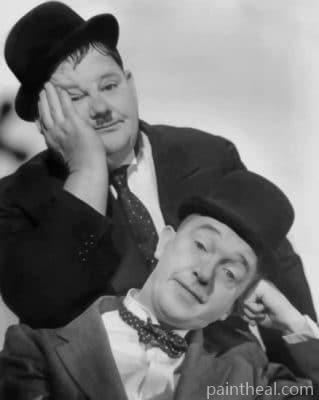 Black And White Laurel And Hardy Painting By Numbers Kits