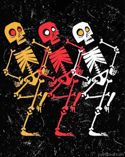 Aesthetic Skeletons Dancing Painting By Numbers Kits