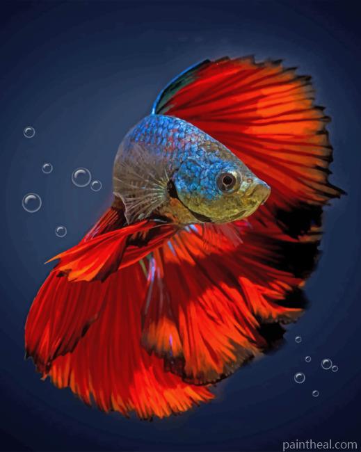 Aesthetic Betta Fish Painting By Numbers Kits