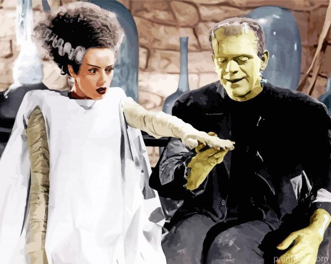 Aesthetic Bride of Frankenstein Painting By Numbers Kits