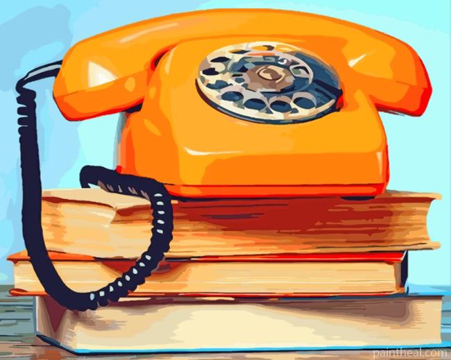 Retro Phone And Book Painting By Numbers Kits