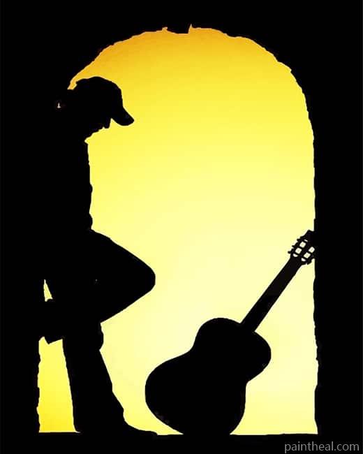 Guitarist Silhouette Painting By Numbers Kits