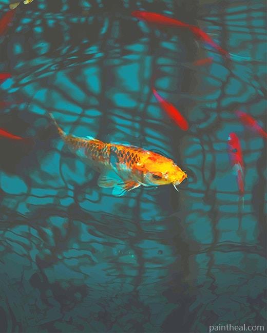 Koi Yellow Fish Painting By Numbers Kits