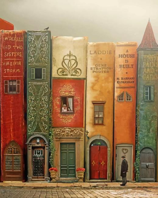 Books Houses Painting By Numbers Kits